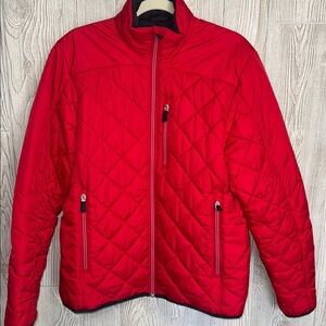 Lands End Jacket- Winter Coat- Vibrant Red- Zippered jacket with side pockets